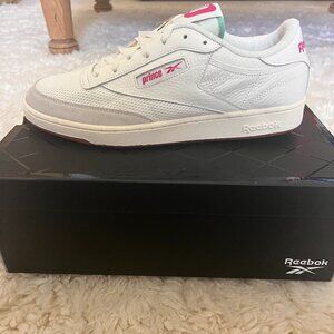Reekbok x Prince Club C 85 Shoes White/Pink/Green Size 13 New with Box